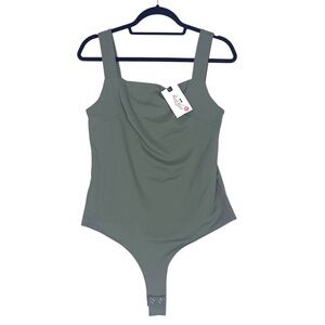 Reoria Body Suit Womens  XL Olive Green Scoop Neck Thong Shapewear New With Tags